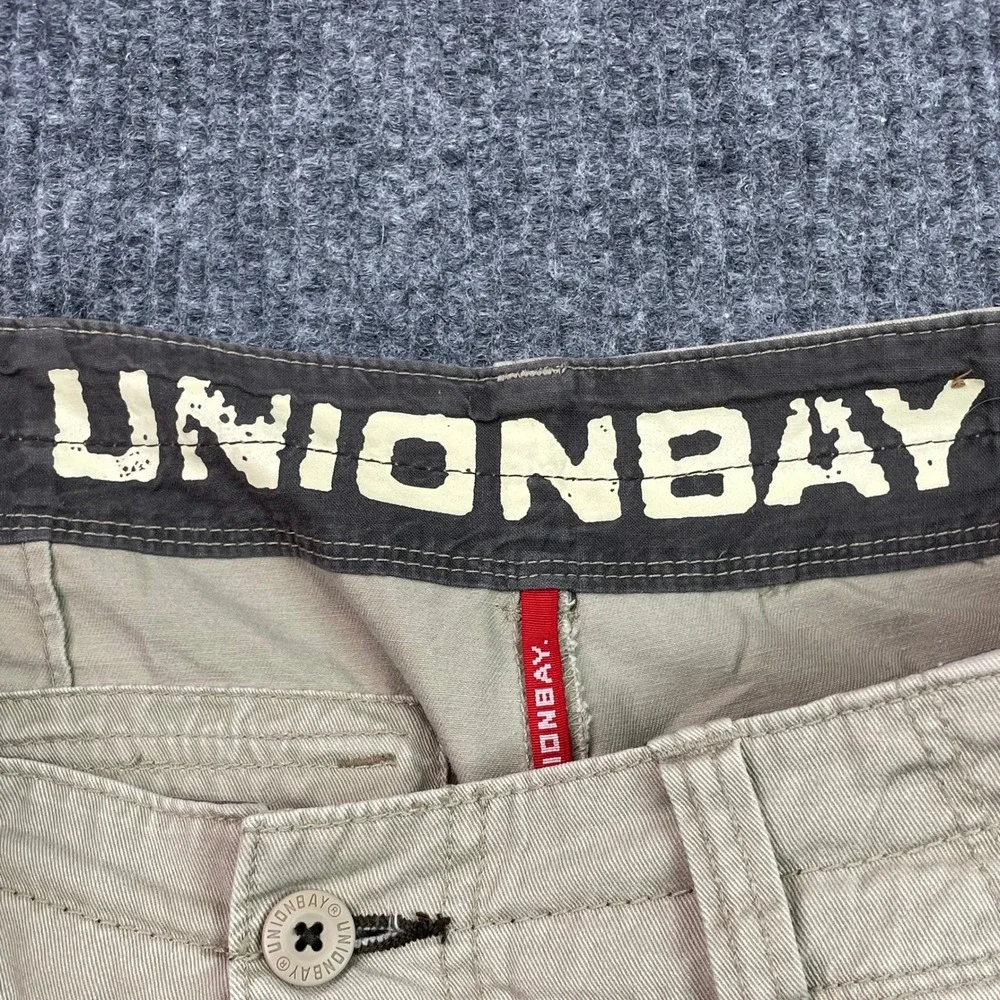 Unionbay Cargo Shorts Mens 32 Tan Khaki Palm Vintage Cotton Twill Utility Hiking